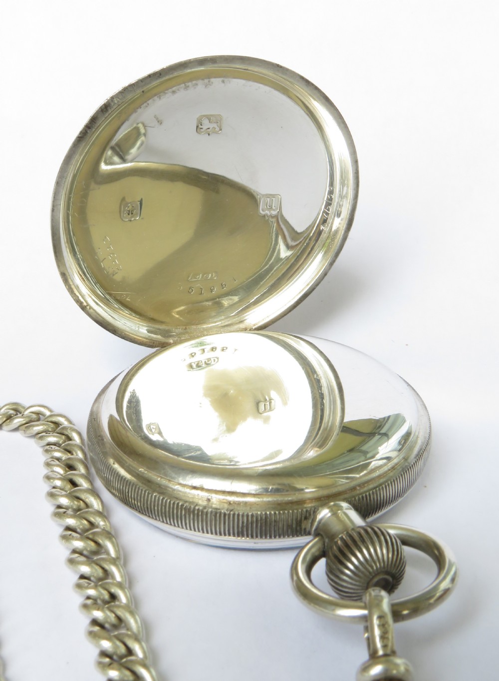 Antique silver Limit pocket watch and chain View IV