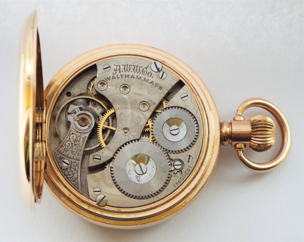 Waltham full hunter pocket watch, 1913. View VI