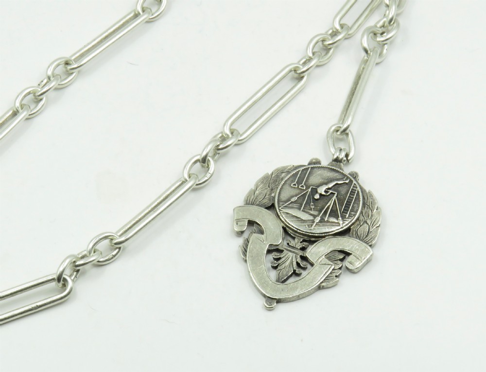 Antique silver Churchill watch chain, 1913 View II