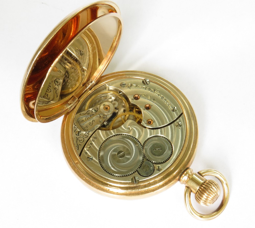 Antique Rockford half hunter pocket watch,1902 View V