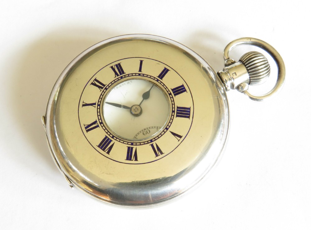 Silver half hunter pocket watch, James Walker
