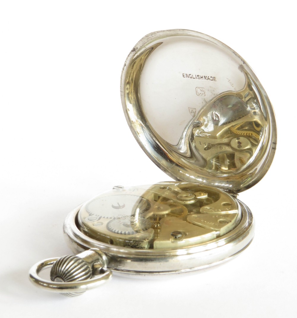 Silver half hunter pocket watch, James Walker View III