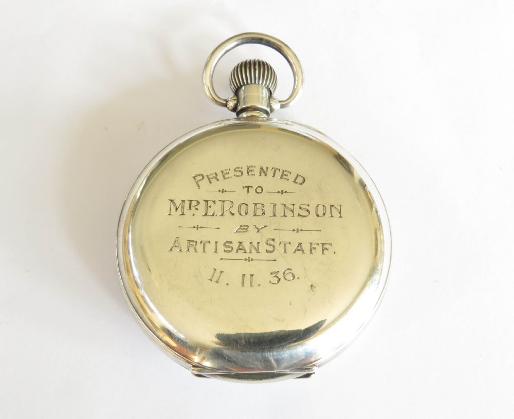 Silver half hunter pocket watch, James Walker View V