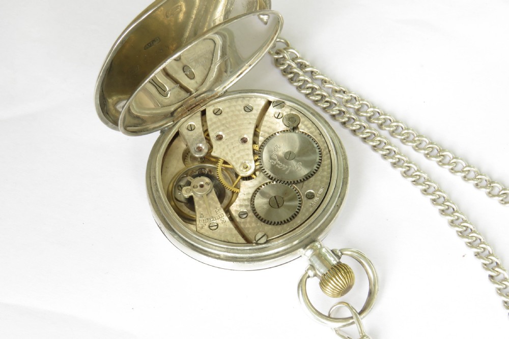 Antique silver Solex Lever pocket watch and chain View IV