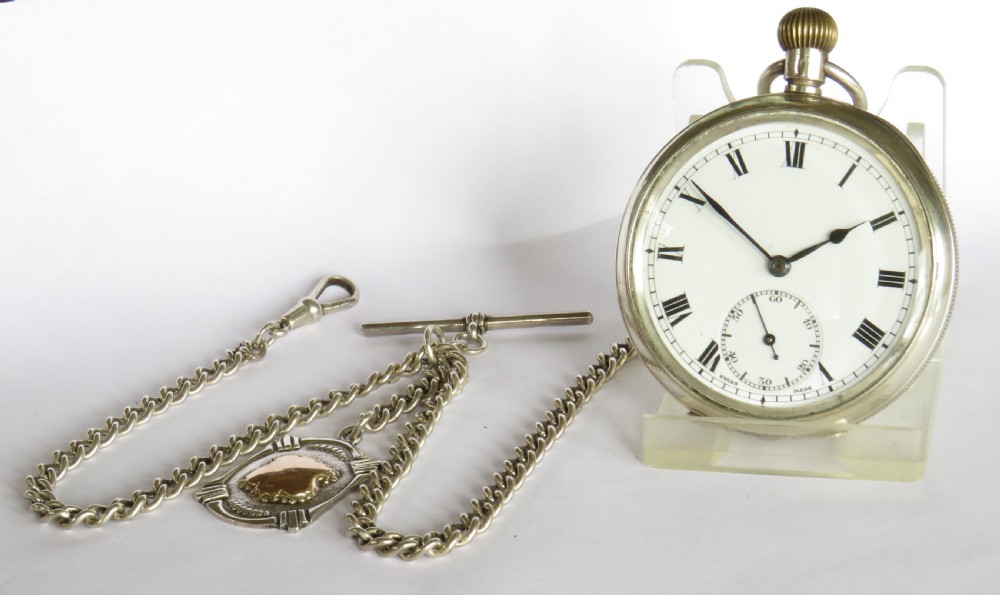 Antique silver Buren pocket watch, c1924