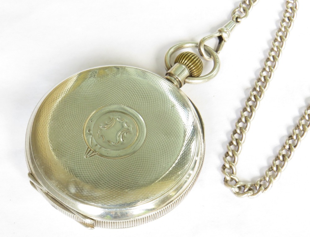 Antique silver Buren pocket watch, c1924 View V