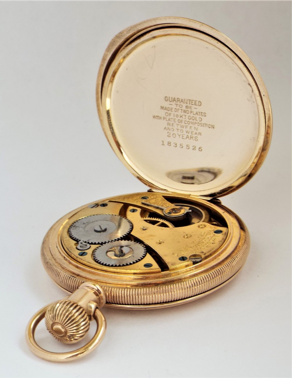 1905 Waltham 10ct gold filled full hunter pocket watch. View V