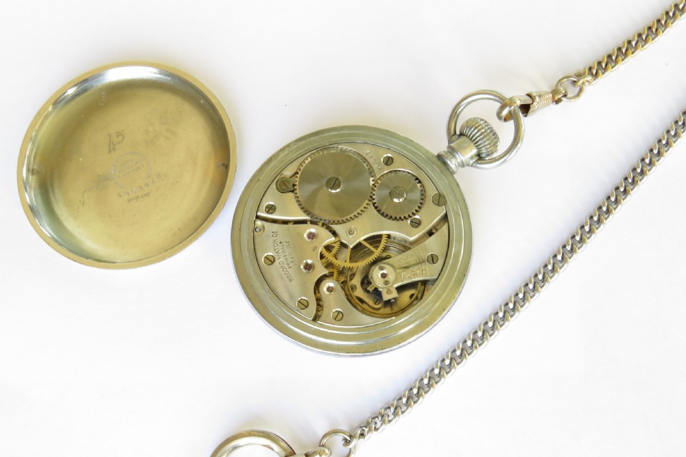 1930s Record pocket watch and chain View III