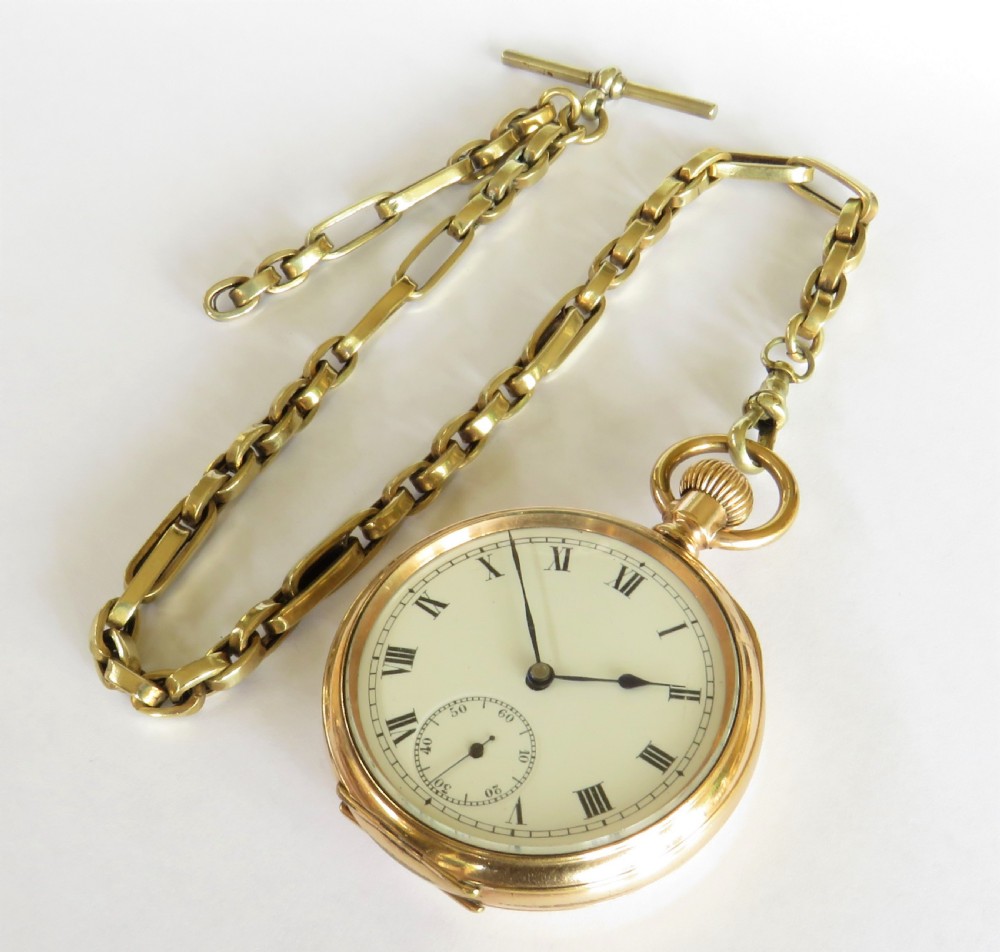 Antique 1920s Lonville pocket watch and chain View II