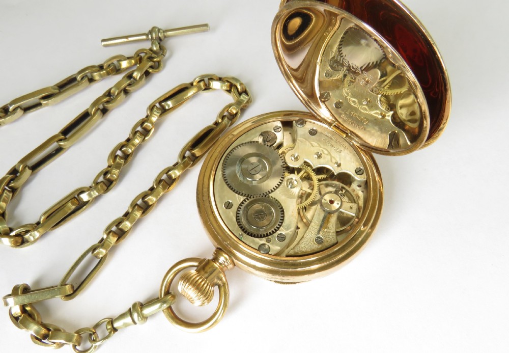 Antique 1920s Lonville pocket watch and chain View III