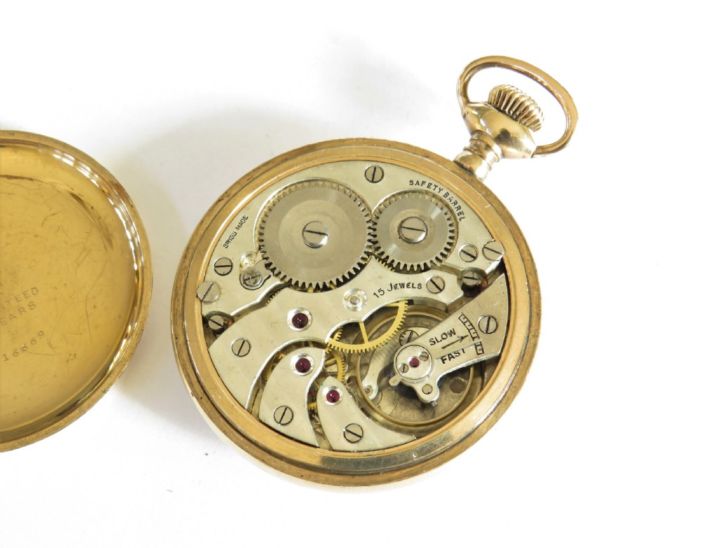 Antique gold filled pocket watch and chain View III