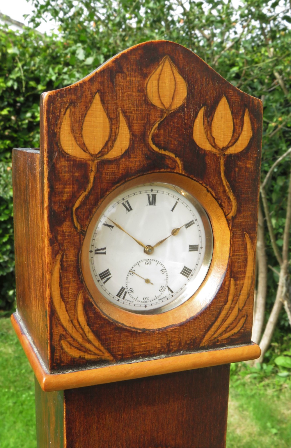 Art Nouveau pocket watch holder with watch View II
