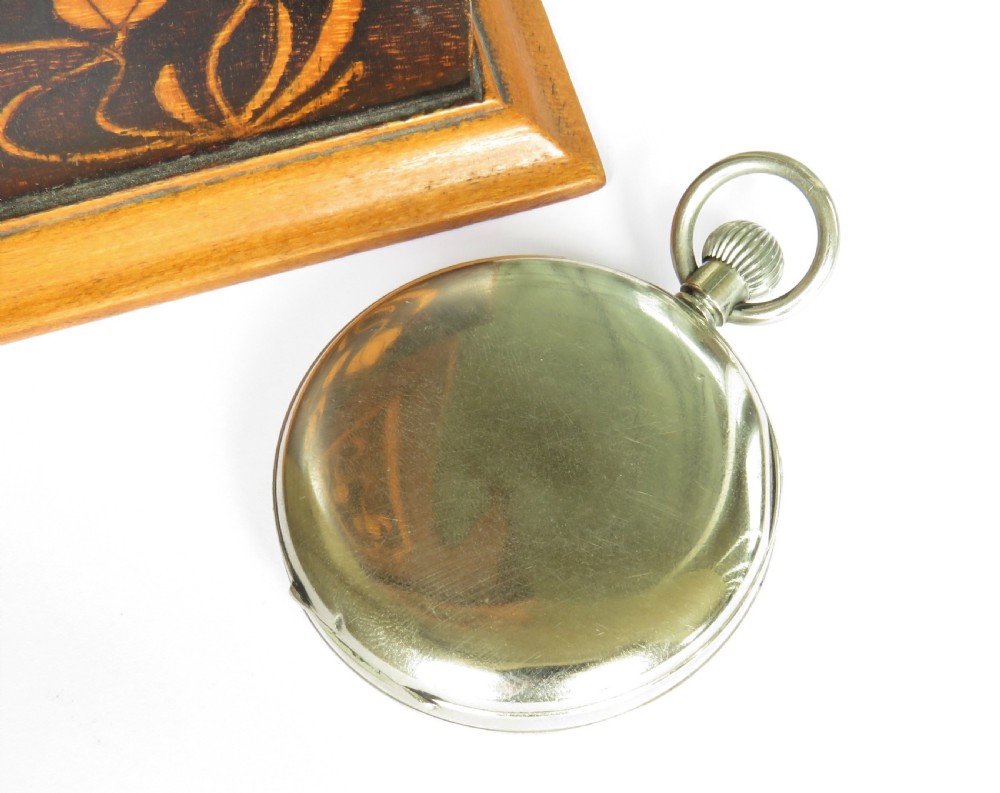 Art Nouveau pocket watch holder with watch View V