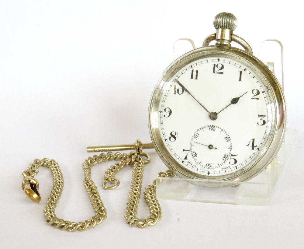 1930s Swiss pocket watch and chain