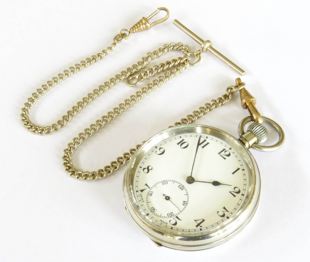 1930s Swiss pocket watch and chain View II