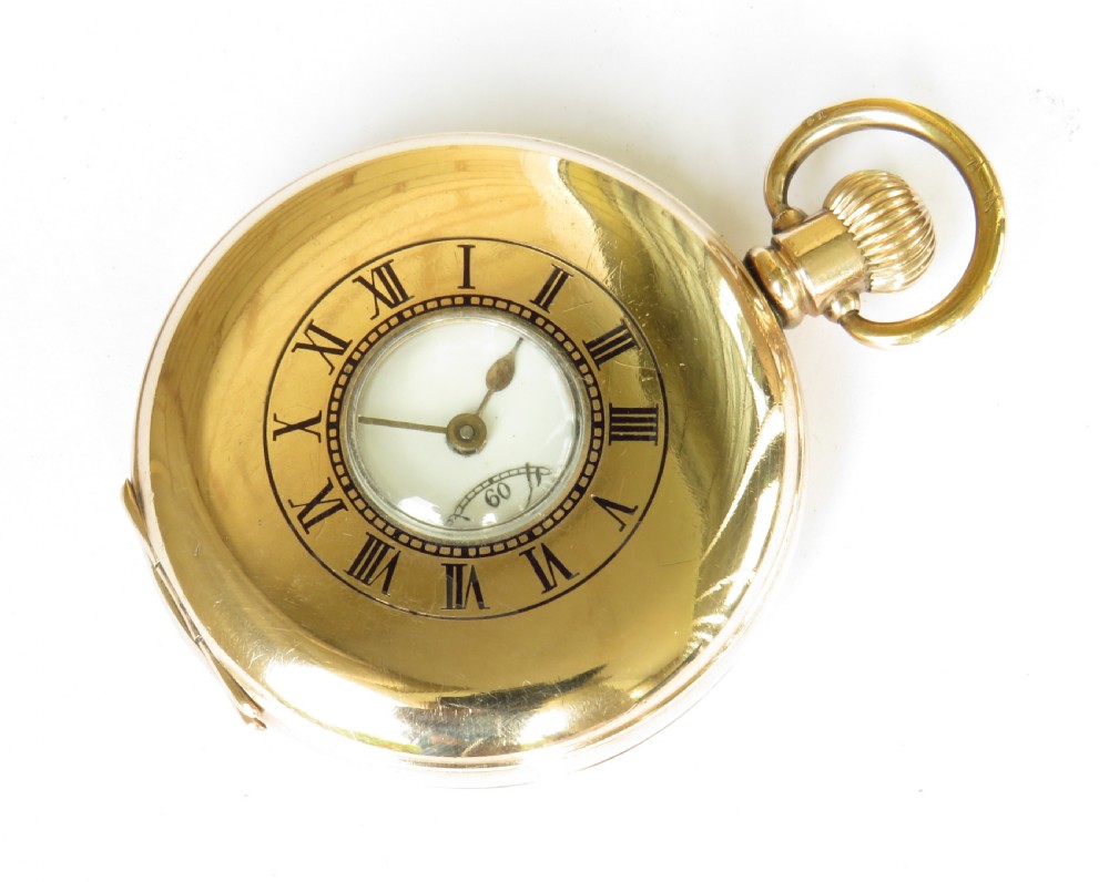 Antique Minerva half hunter pocket watch