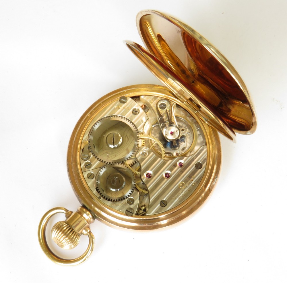 Antique Minerva half hunter pocket watch View IV