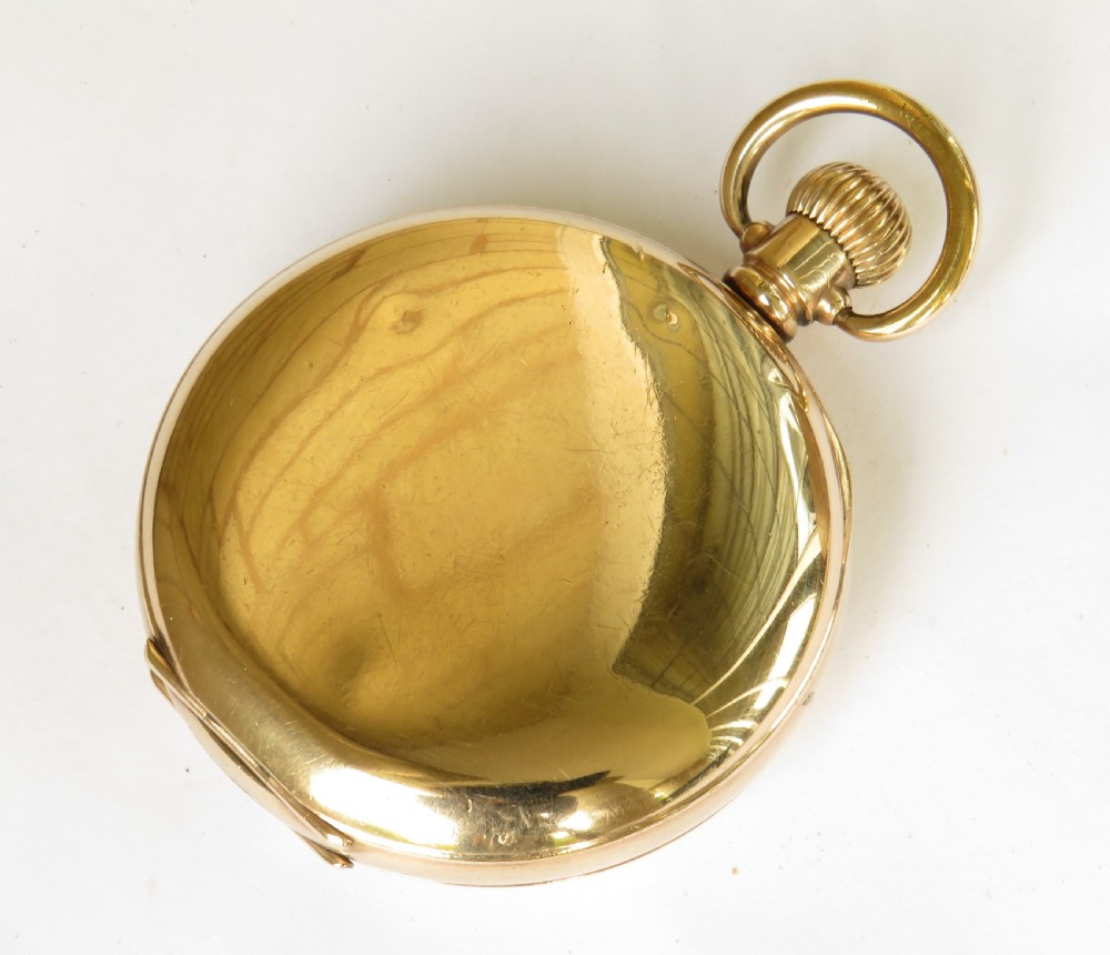 Antique Minerva half hunter pocket watch View V