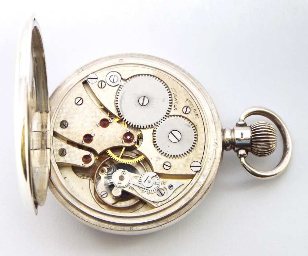 Antique silver Revue pocket watch, Nottingham. View V