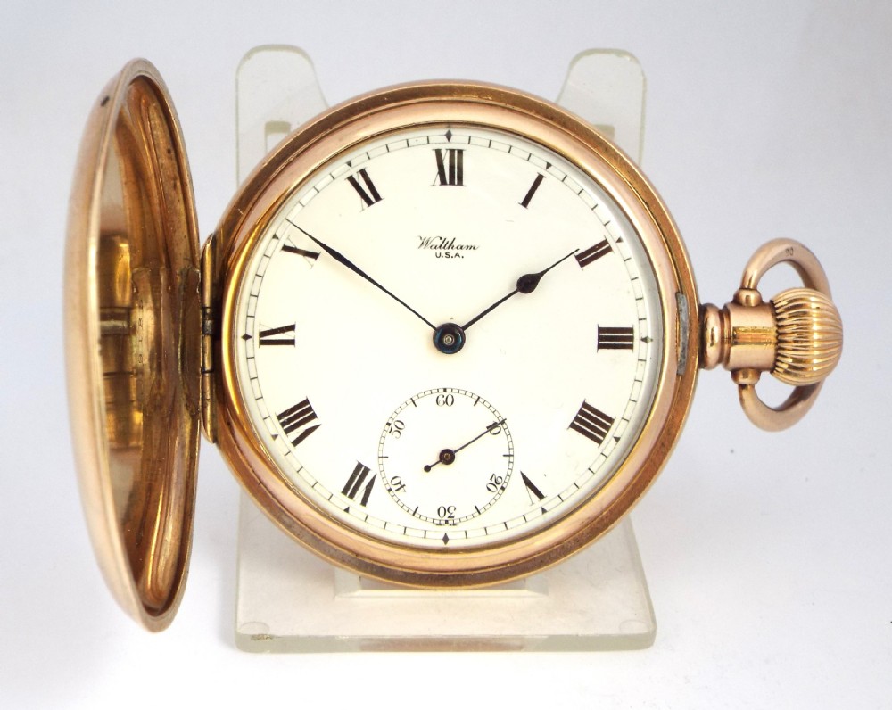 Antique 1912 Waltham full hunter pocket watch.
