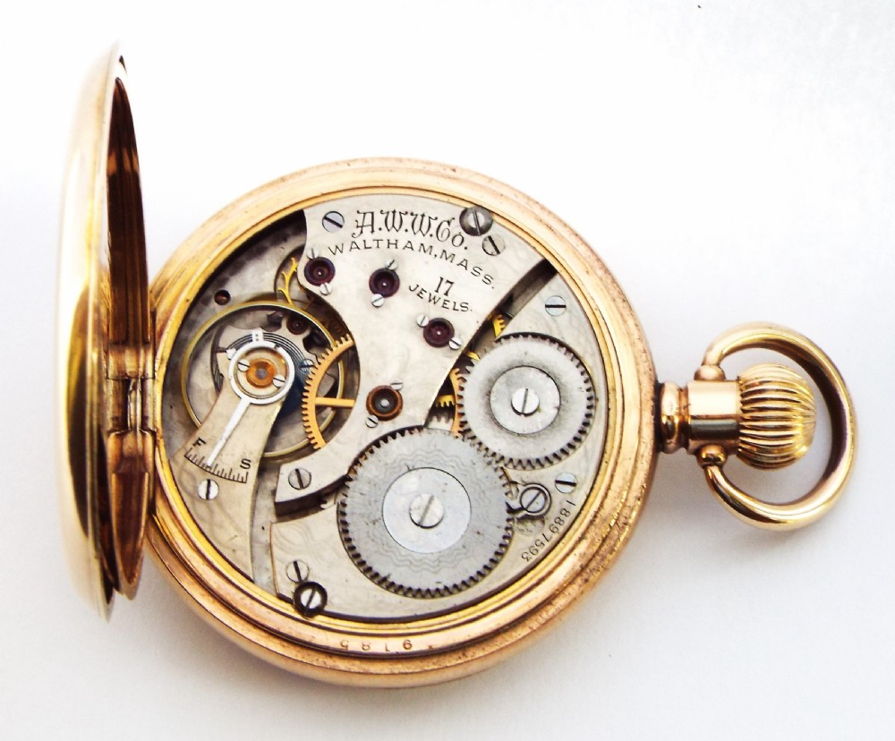 Antique 1912 Waltham full hunter pocket watch. View VI