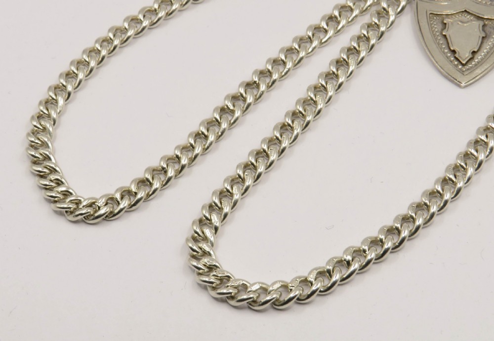 Antique silver double watch chain, 1903 View II