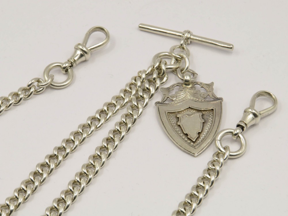 Antique silver double watch chain, 1903 View III