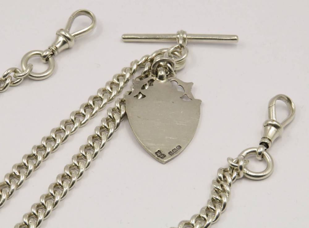 Antique silver double watch chain, 1903 View IV