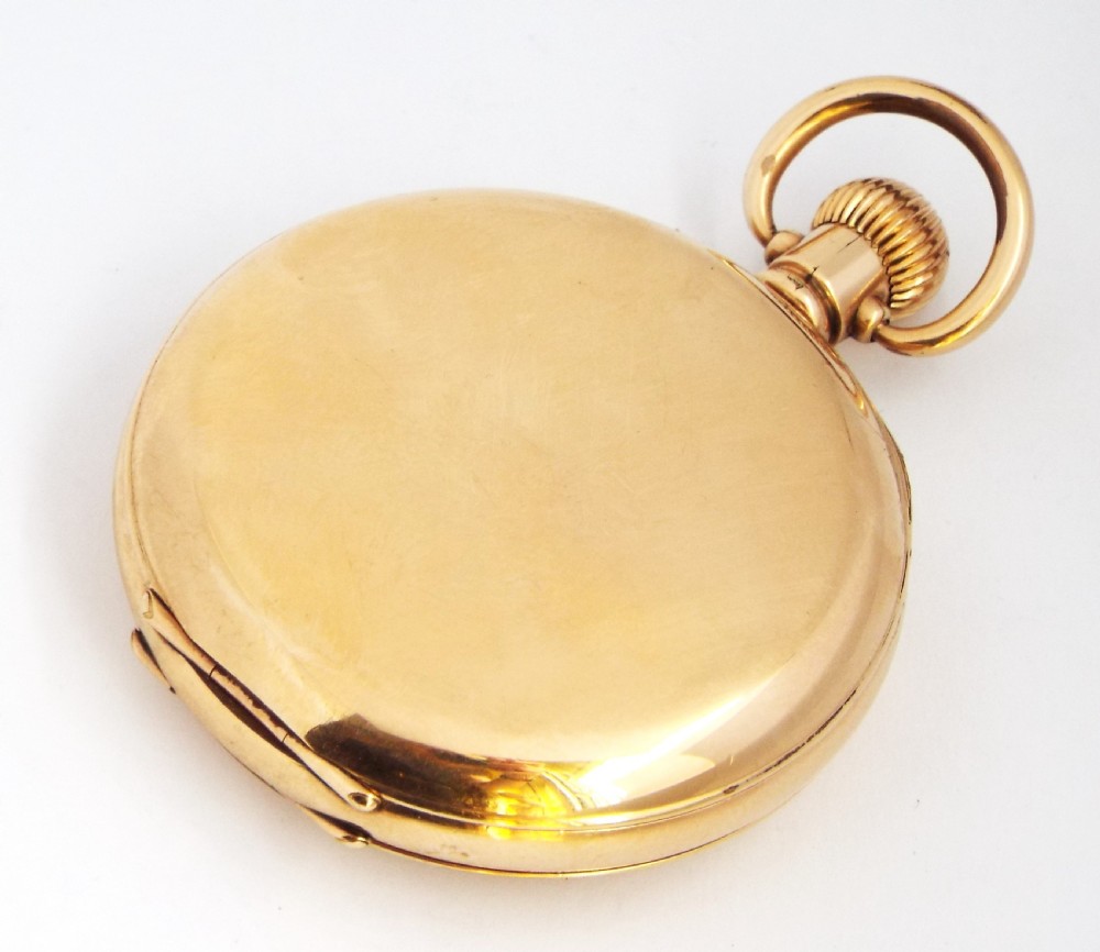 Antique Waltham Traveler half hunter pocket watch. View III