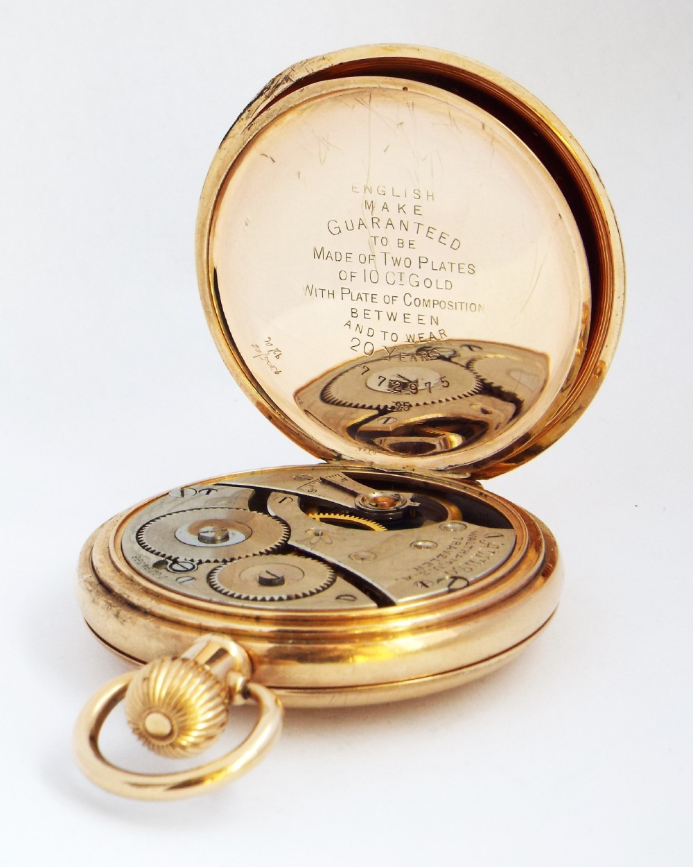Antique Waltham Traveler half hunter pocket watch. View IV