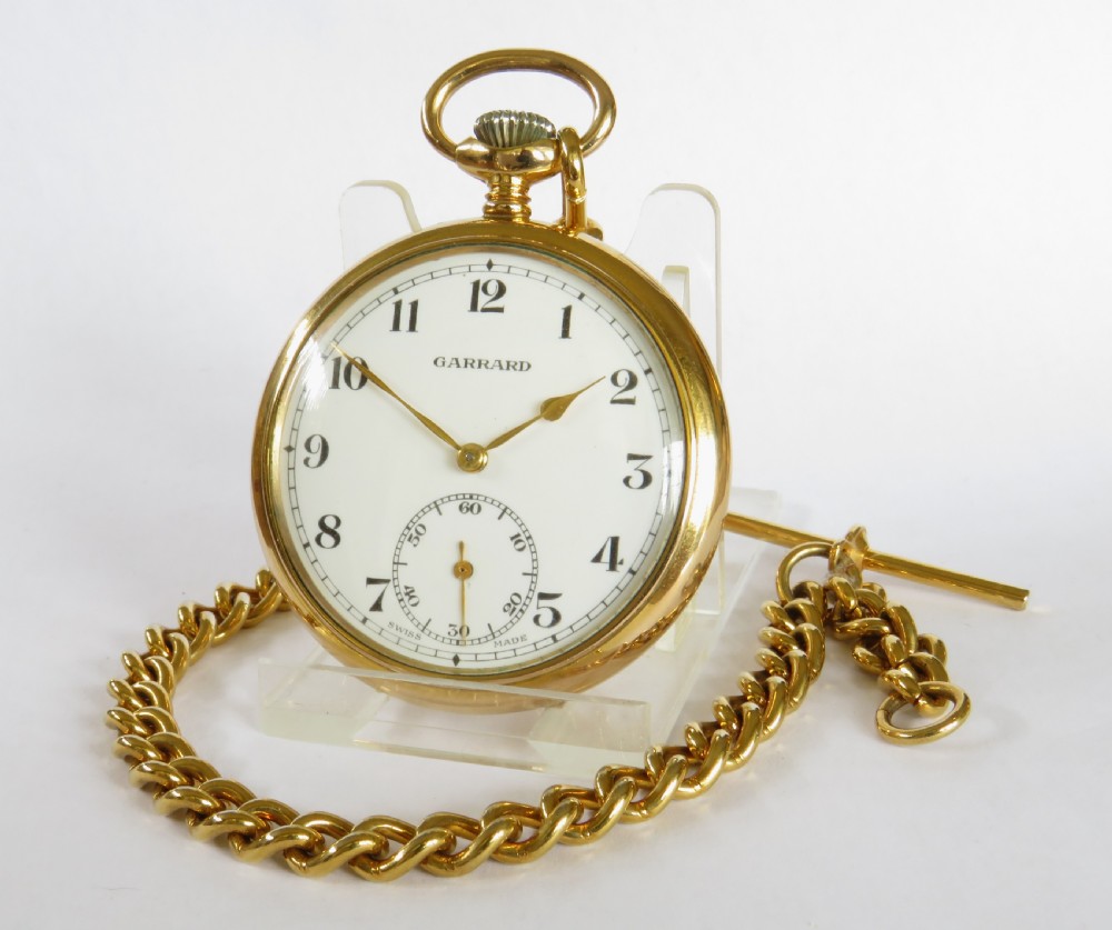 Vintage Garrard pocket watch and chain