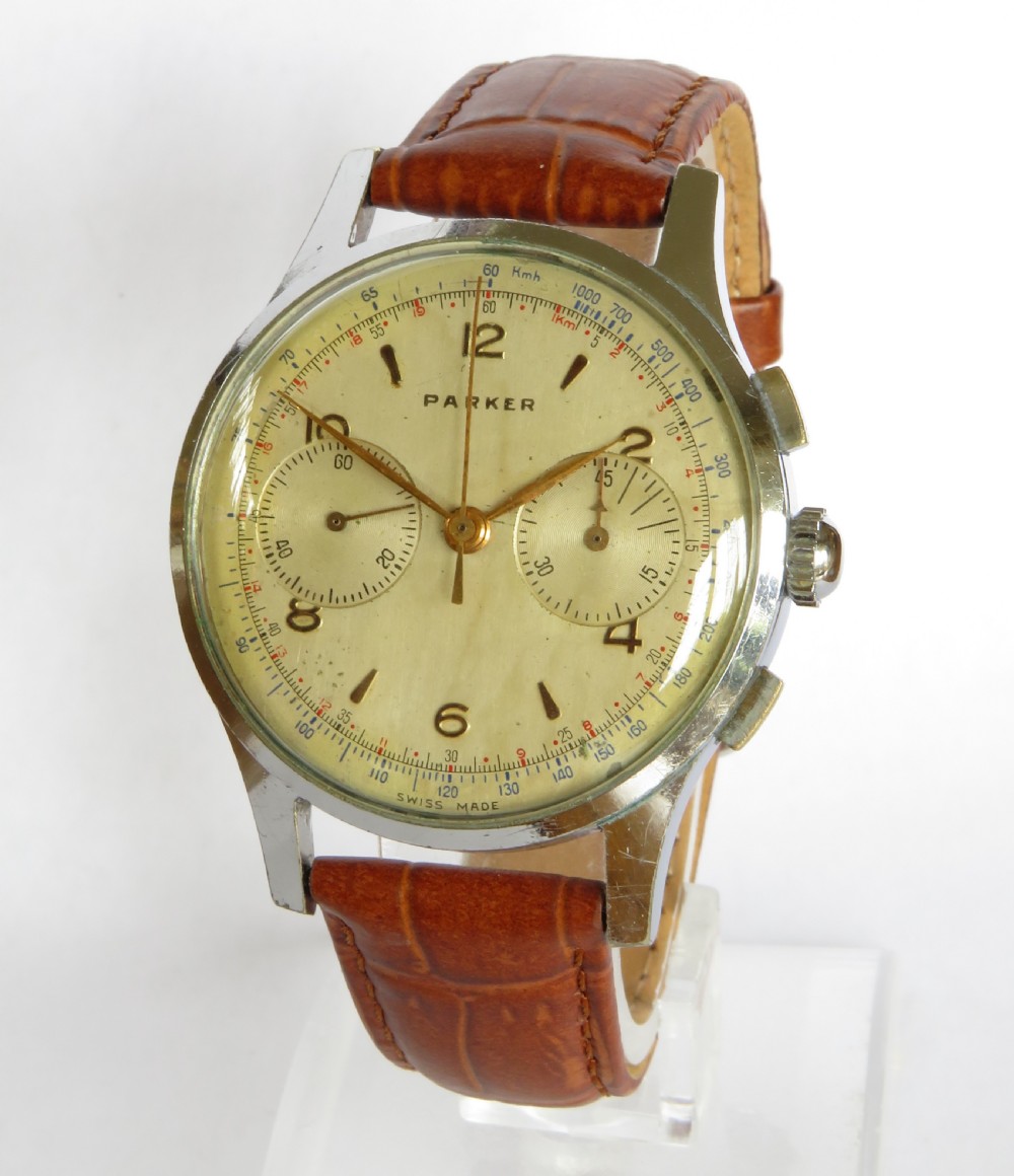 Gents 1950s Parker chronograph wrist watch