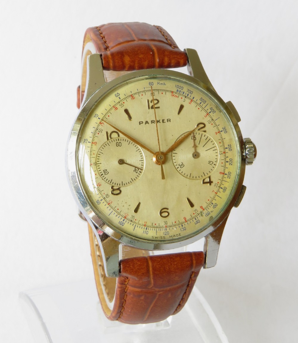 Gents 1950s Parker chronograph wrist watch View II
