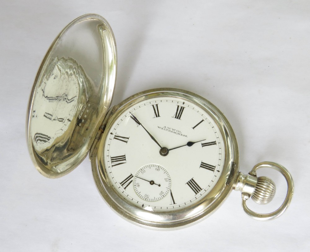 Antique silver Waltham hunter pocket watch, Speedwell Cycling Club