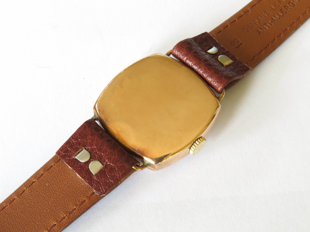 Gents 9ct gold Pulman wrist watch, 1936 View VI