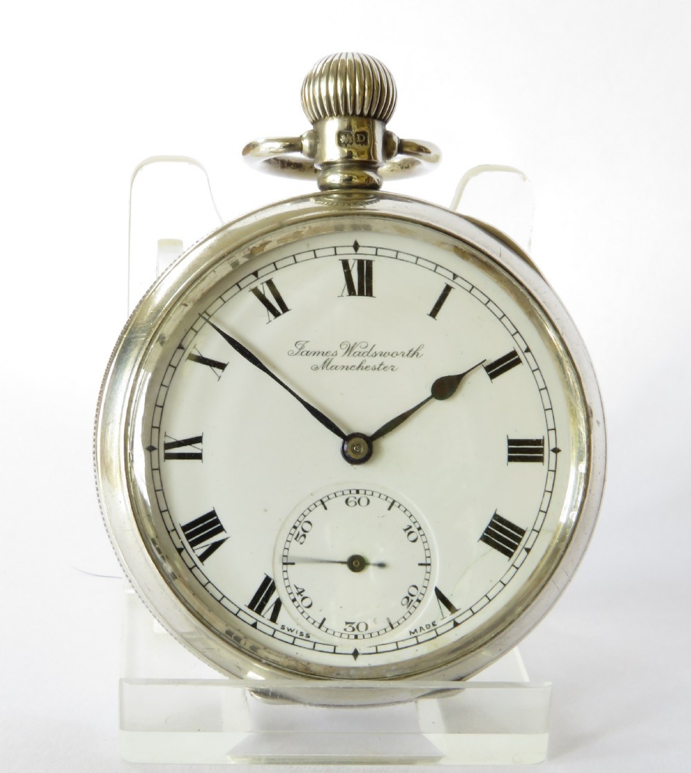 Antique silver James Wadsworth pocket watch View II