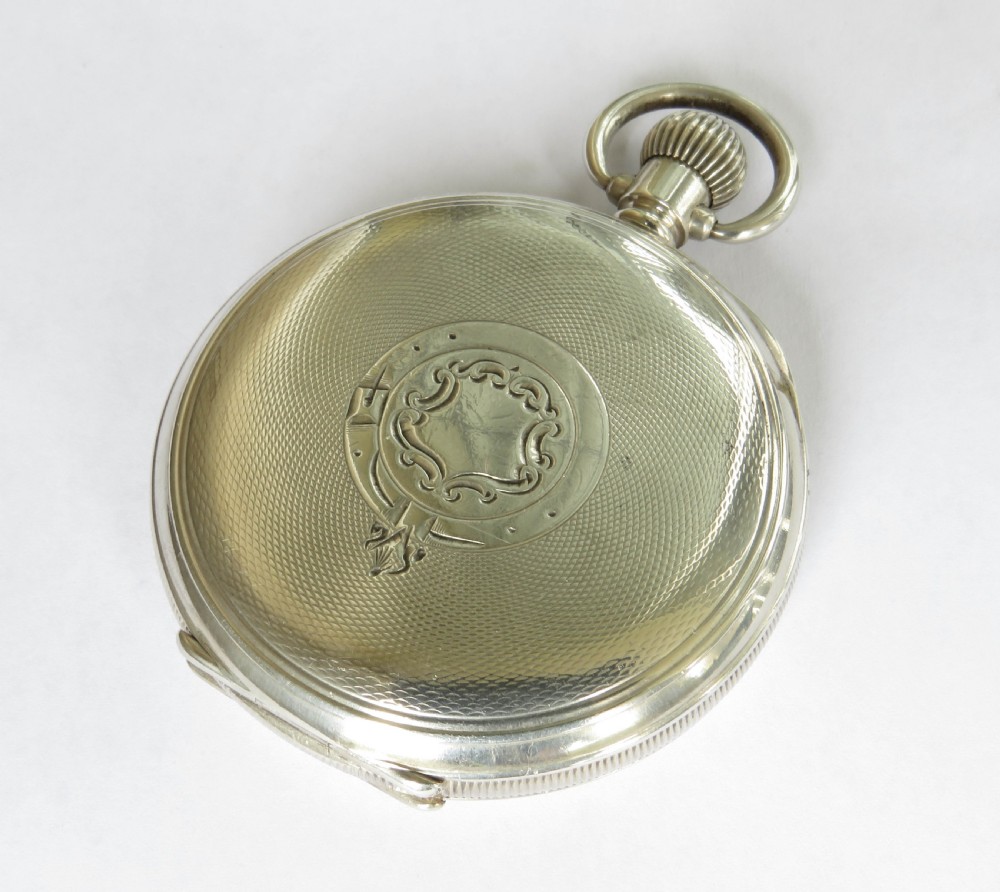 Antique silver Waltham Equity half hunter pocket watch View VI