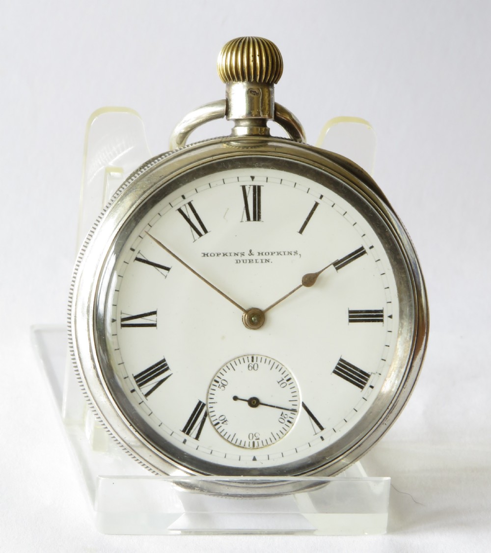 1903 silver Waltham pocket watch, Hopkins & Hopkins of Dublin View II