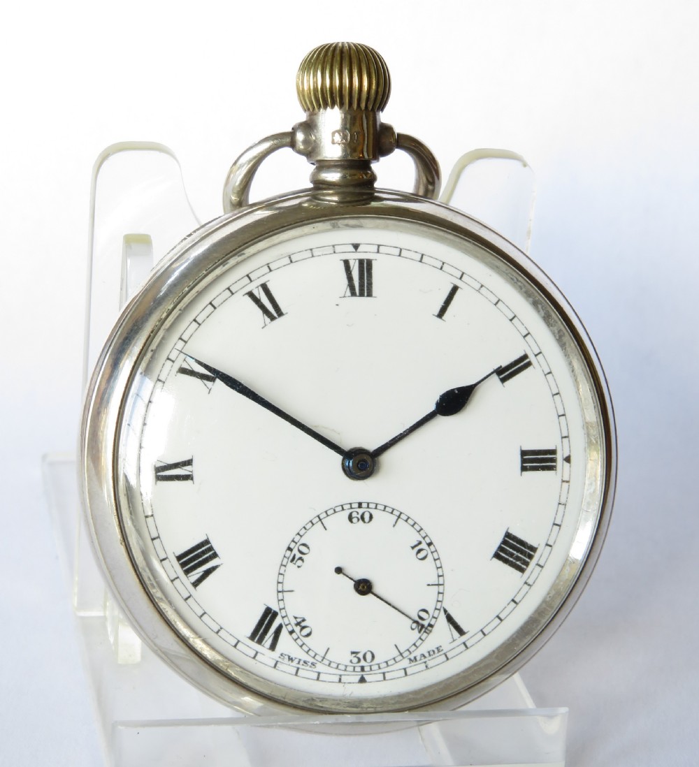 1937 silver Revue pocket watch View II