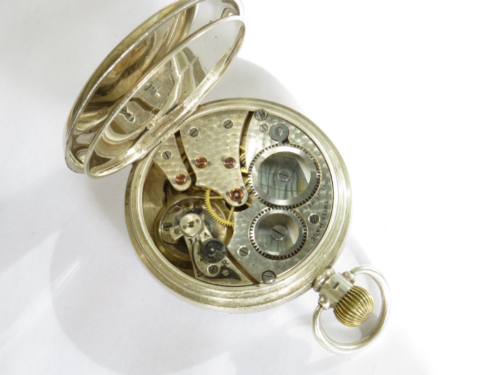 1937 silver Revue pocket watch View IV