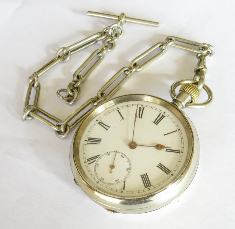 Antique Omega pocket watch and chain View II