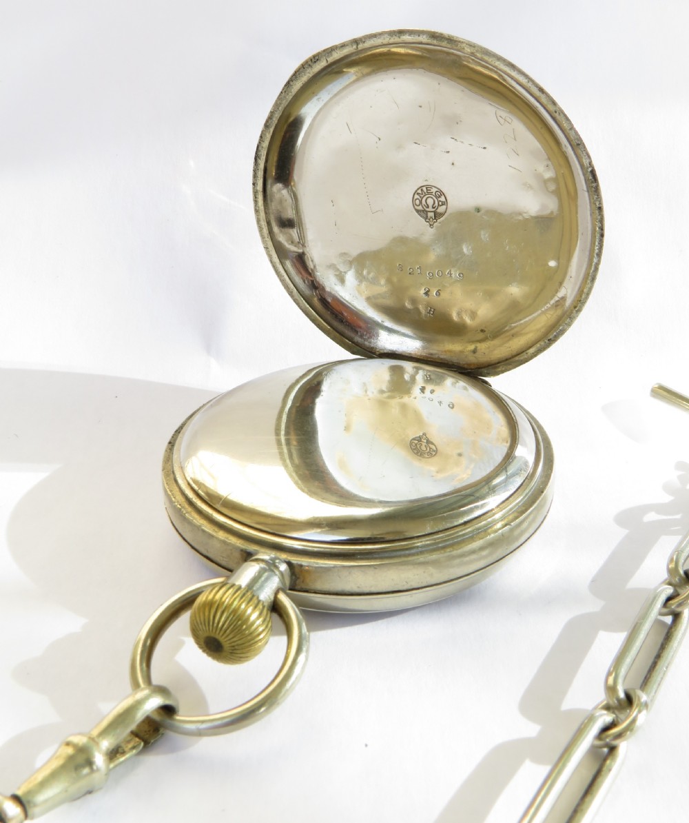 Antique Omega pocket watch and chain View III