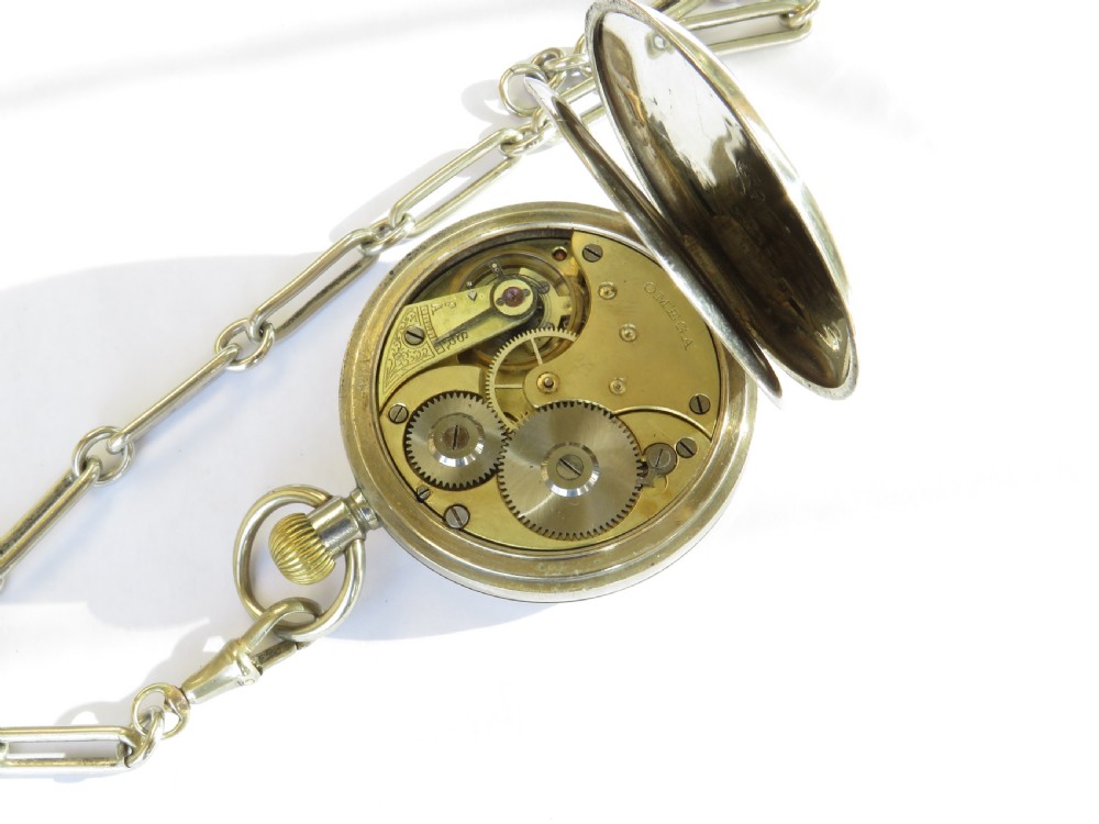 Antique Omega pocket watch and chain View IV