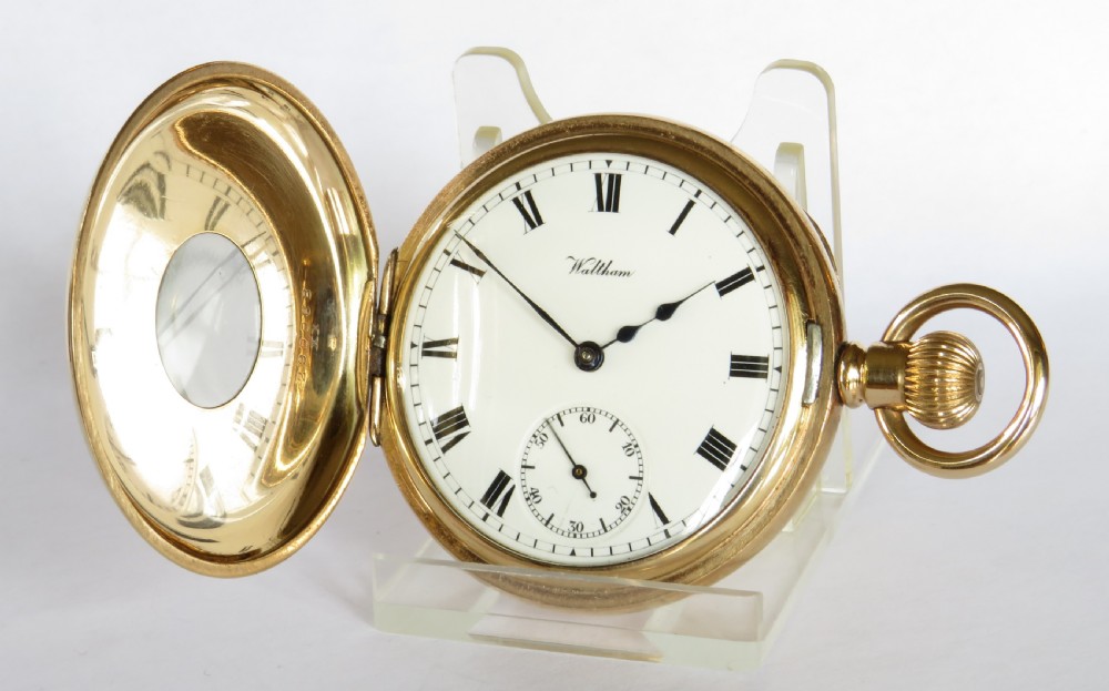 Antique Waltham half hunter pocket watch, 1907 View II