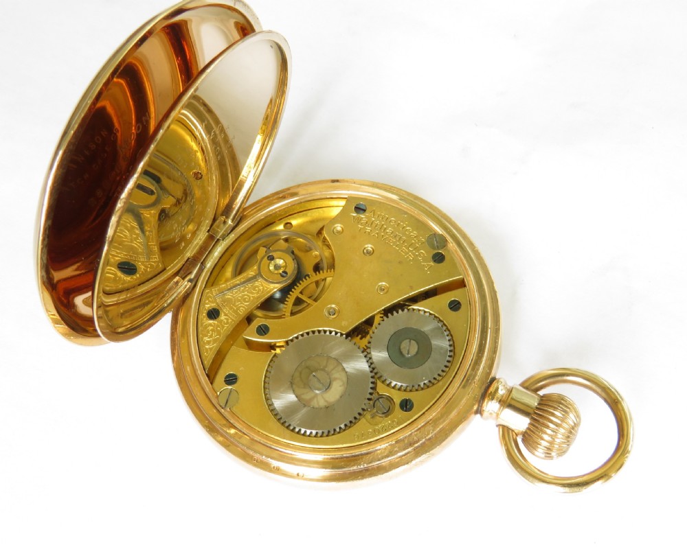 Antique Waltham half hunter pocket watch, 1907 View IV