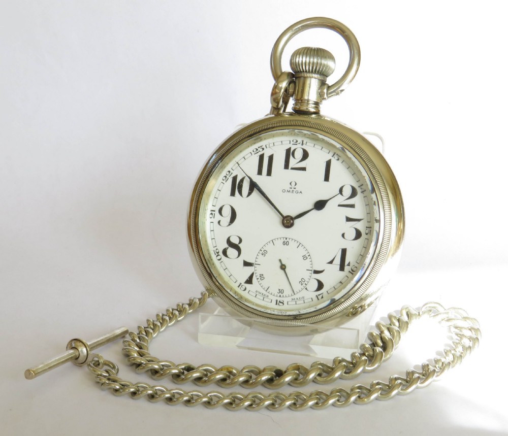 1943 Omega pocket watch and chain