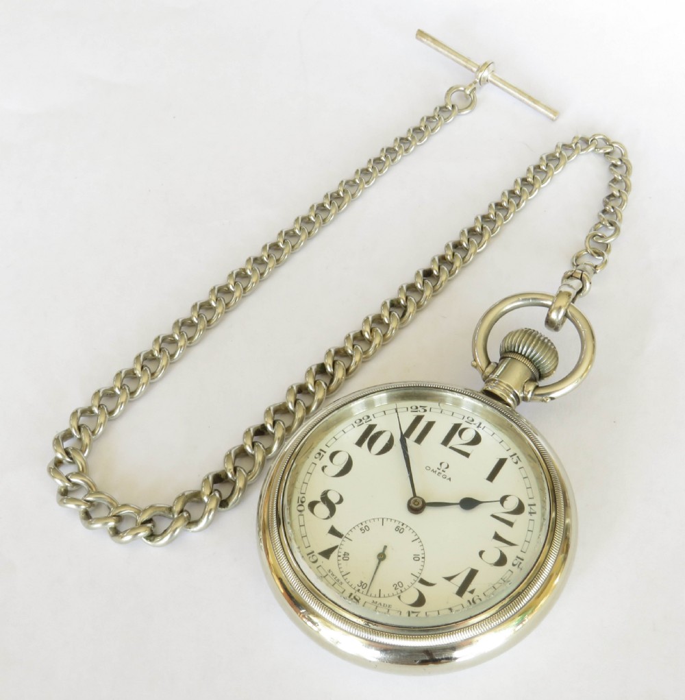 1943 Omega pocket watch and chain View II
