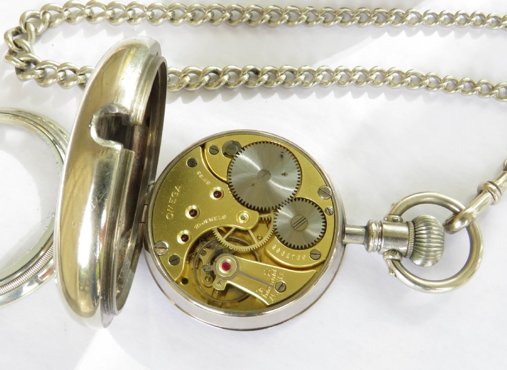 1943 Omega pocket watch and chain View III