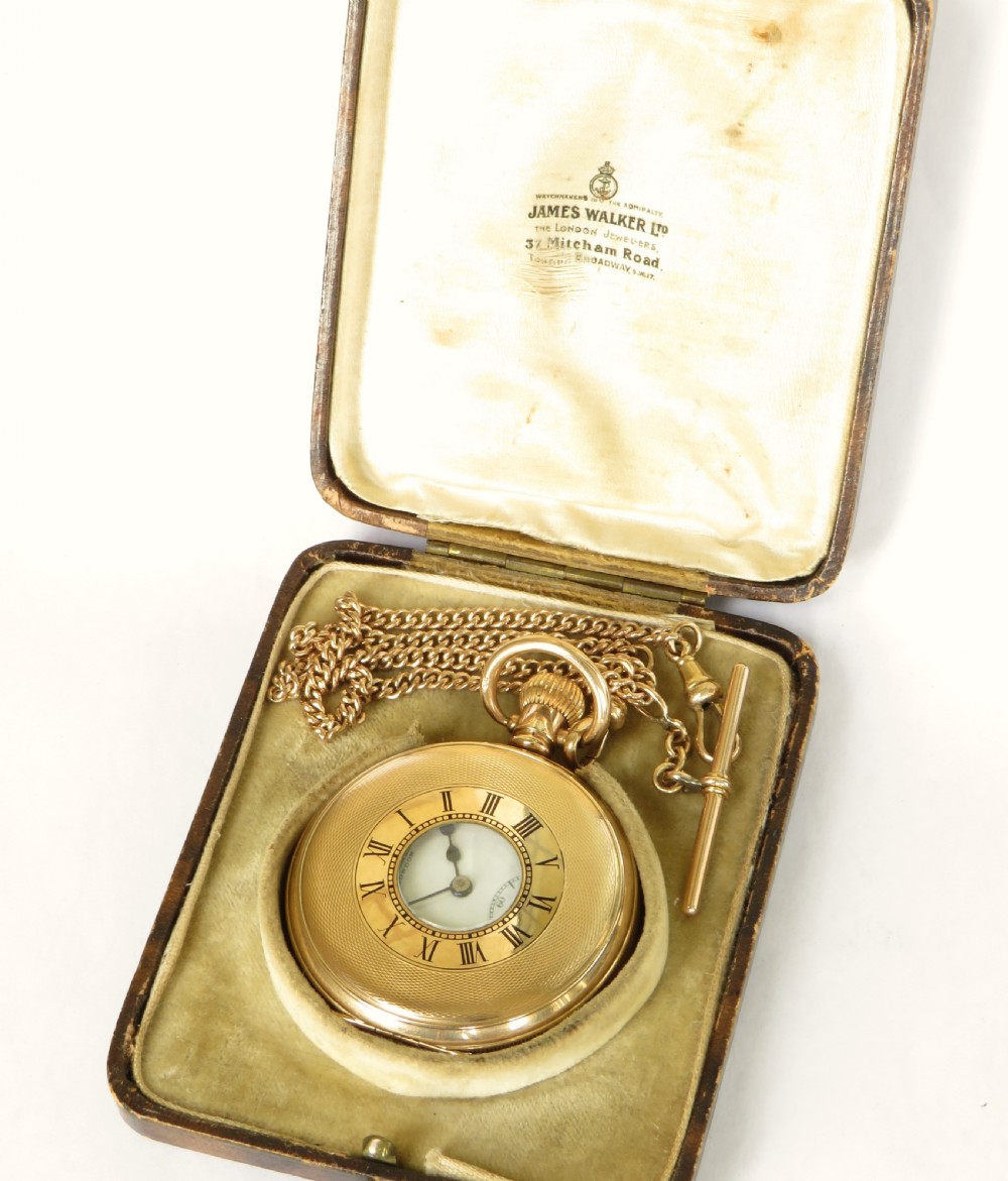H Williamson half hunter pocket watch and chain for James Walker View II
