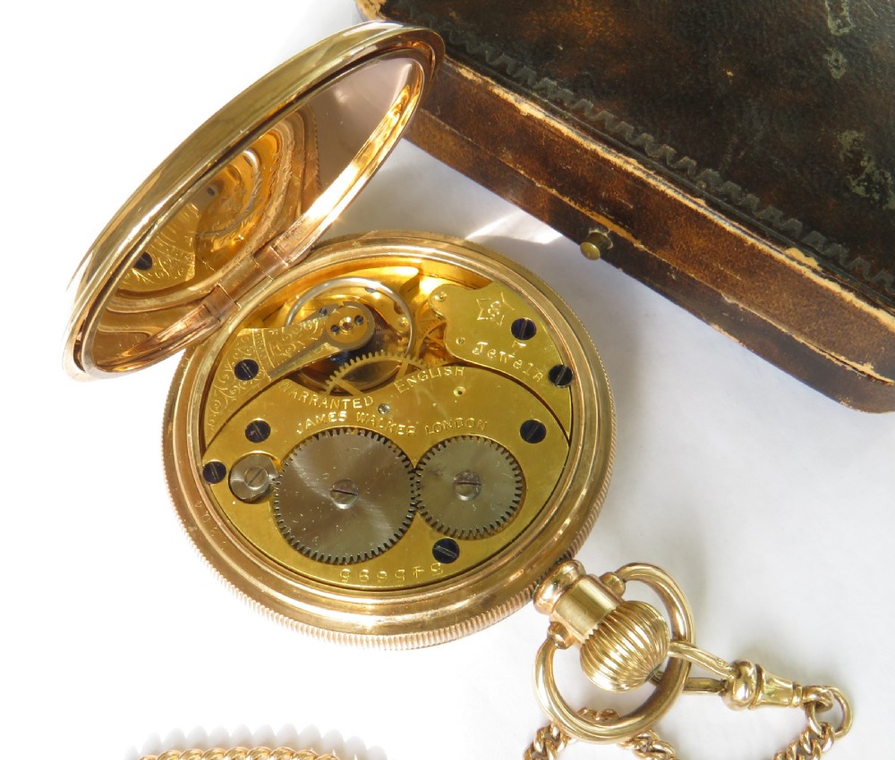 H Williamson half hunter pocket watch and chain for James Walker View V